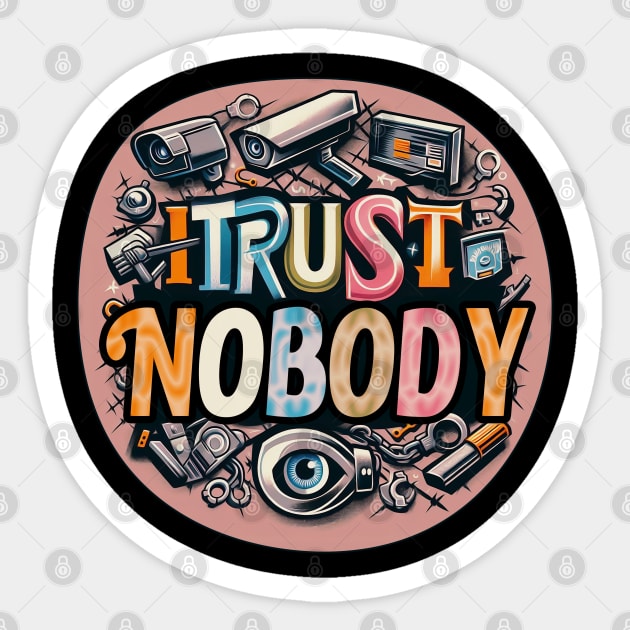 I Trust Nobody Sticker by Mad&Happy